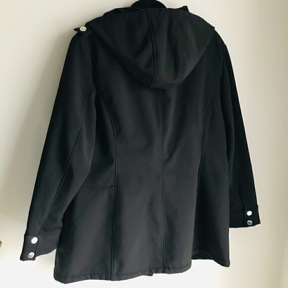 Michael Kors Black Anorak Jacket Coat Hooded Zip Closure Size XL - Picture 3 of 9